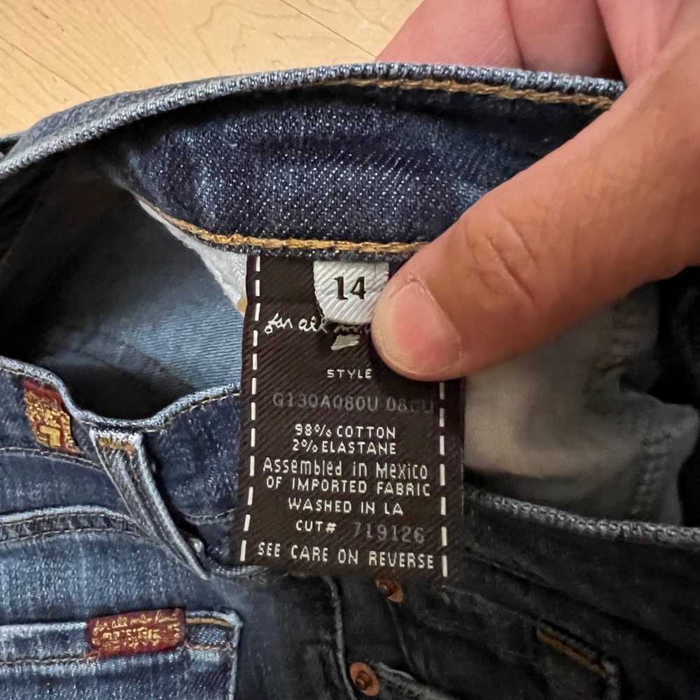 7 For All Mankind Girls Jeans Bootcut 14 - Picture 4 of 6